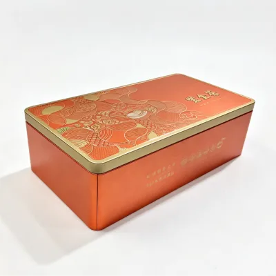 Custom Rectangle Tea Tin Box Lid Food Grade Tin Storage Container Embossable Chocolate Candy Luxury Gift Packing