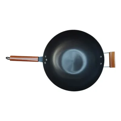 Wooden Handle Non-Stick Cookware 30/32/34cm Light Cast Iron Wok Pan for Kitchen Daily Cooking