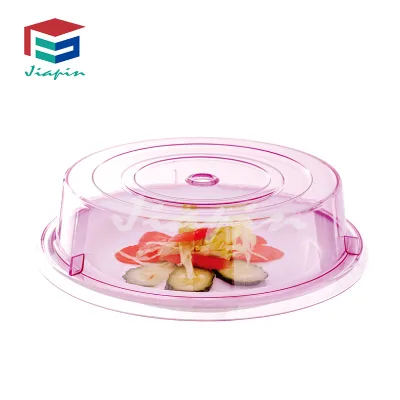 11 Inch clear Flat Covers Plastic Round Dish Cover for Food Delivery Unbreakable Plastic Plate Cover