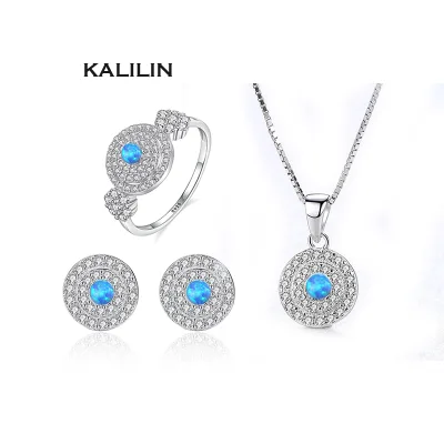Opal Dubai Jewelry Set 925 Sterling Silver Indian Jewellery Set