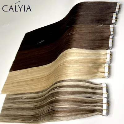 Wholesale Raw Vietnames Russian Hair Extensions Cuticle Aligned Real Human Silky Straight Tape in Hair European Hair Extensions