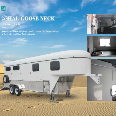 Tandem Axle Horse Box Trailer Built-in Horse Feed & Water Trough Enclosed Goose Neck Horse Trailer