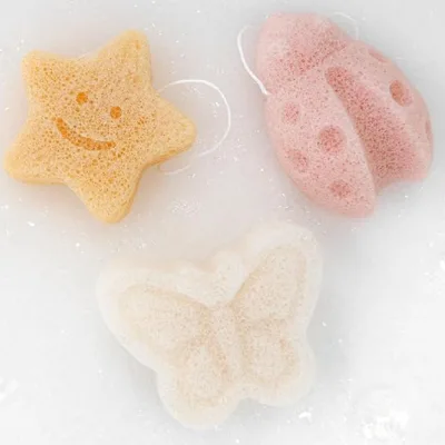 Natural Baby Bath Sponge Cute Shapes Natural Kids Bath Sponges Infants Konjac Baby Sponge for Bathing
