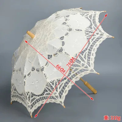 New Arrival Professional Romantic Retro Modern Style Wood & Lace Silk Umbrella for Women Dancing Wedding Party Guest Gift