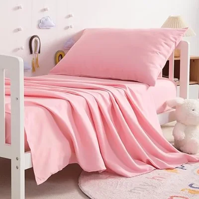 100% Cotton Bamboo and Cotton Fitted Crib Sheet Set Kids Bedding with Pillowcase & Sheet
