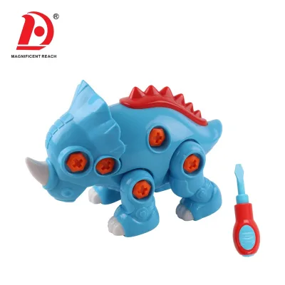 HUADA Kids Interesting Knocked- down Animal Game Set Mini Plastic DIY Assembly Dinosaur Toys