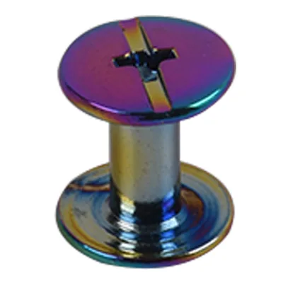 Karwo Rainbow Male Female Leather Belt Metal Chicago Binding Screws Handbag Stud Rivet