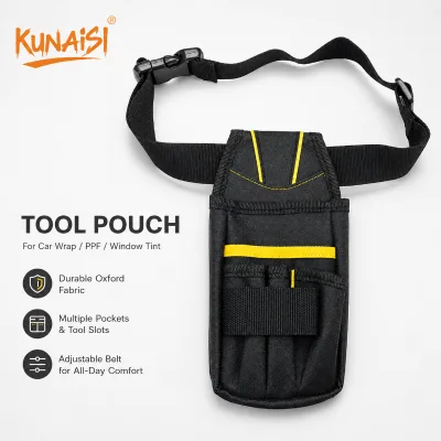 KUNAISI Professional Waist Tool Bag Adjustable Oxford Fabric Tool Pouch for Car Wrap PPF Window Tint Installation Tools