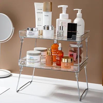 Cosmetics Storage Rack 2-layer Kitchen and Bathroom Storage Rack Toiletries Skincare Storage Rack