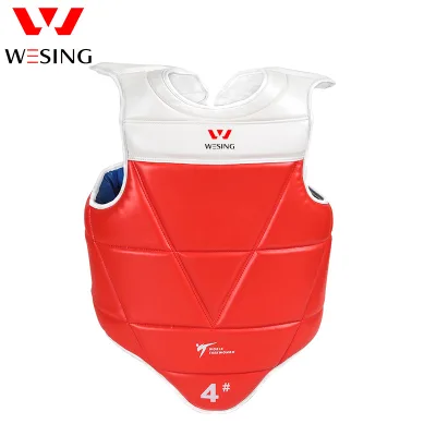 PU Leather Lace-up WTF Approved Martial Arts Gear Taekwondo Body Protector Chest Guard for Men Women