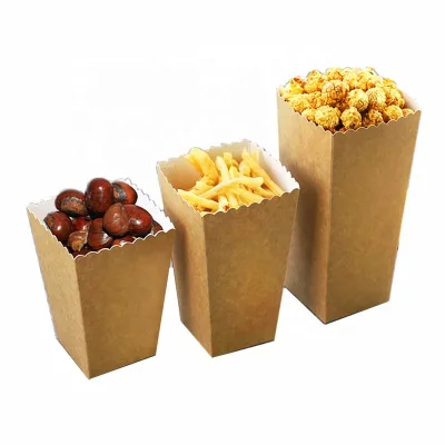 China Suppliers Wholesale Custom Colorful  Paper Popcorn Box Food Grade Kraft Paper Popcorn Box
