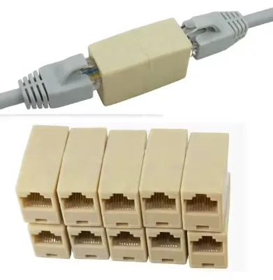 RJ45 Female to Female Coupler | CAT5E/6 8P8C Modular Inline Straight Network Cable Connector