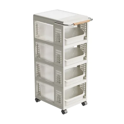 Wholesale Manufacturer Home Storage Trolley Transparent Household Drawer Rolling Storage Organizer Cart Plastic Storage Cabinet