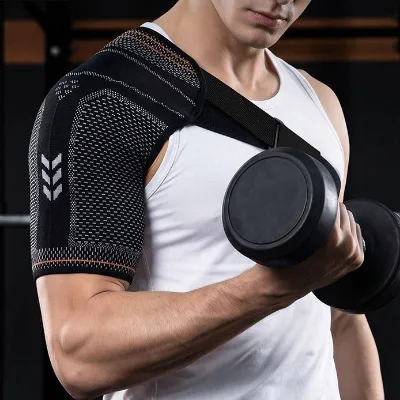 Shoulder Brace Support Compression Sleeve Wrap with Spandex Breathable Sweat-Absorbing for Left/Right Arm Torn Cuff Pain Relief