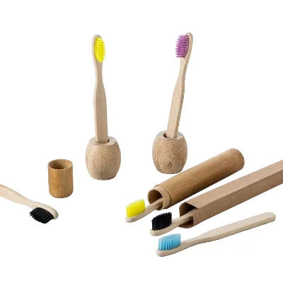 Free Sample 100% Biodegradable Children Bamboo Toothbrush Charcoal Nylon Bristles Kids Daily Use Toothbrush with Customized Logo