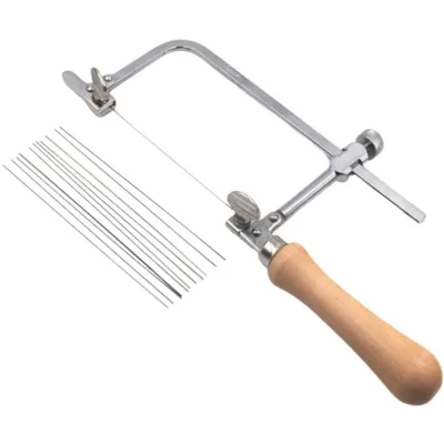 Portable Adjustable U-Shape Coping Jig Saw with 12pcs Saw Blades Goldsmith Tool Set for DIY Jewelry Processing Making