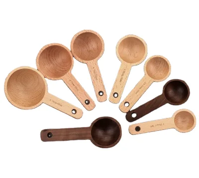 10ml 15ml Beech Wooden Measuring Spoon Coffee Milk Scoop Powder Measuring Tools Kitchen Accessories Wooden Measuring Spoon Scoop