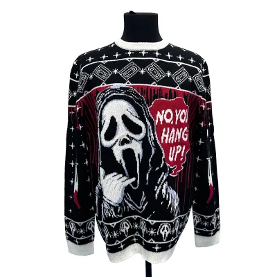 Funny Ugly Christmas Sweater Skull Pattern Custom Knitted Winter Casual Sweater for Europe and America