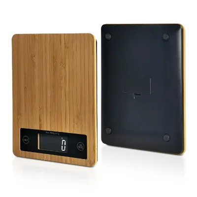 New Design Natural Bamboo Electronic Fruit Food Weighing Scale for Kitchen Cooking