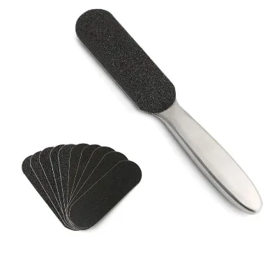 Stainless Steel Pedicure Kit Foot File with 12pcs Replacement Sandpaper Dead Skin Calluses Grinding