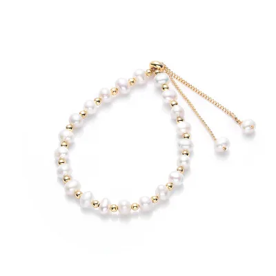 Natural Freshwater Pearl Light Luxury Adjustable Bracelet Small Fresh Design Lucky Bracelet Handmade Jewelry Hand Jewelry Female