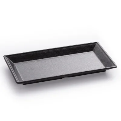 New Design Japanese Style Melamine Matte Black Sushi Plate Plastic