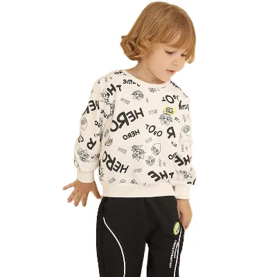 2023 New Baby Boys Sweatshirts Long Sleeve Boy Hoodies Letter Children's Sweater Tops Clothes Print Outwear for Kids Girls
