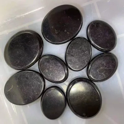 Wholesale natural Shungite Phone Holder Shungite Polished Crystal Worry Stone