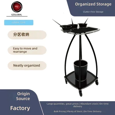 Floor-standing Plastic Hair Dye Cream Stand Pulley Salon Hair Coloring Tool Display Rack Minimalist Mobile Tray Holder Tools