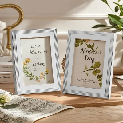 Silver Modern European Style Metal Photo Frame, Table-Setting Only, 5*7, for Gallery Art Important Holiday Commemoration