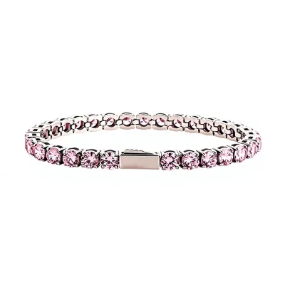 Cross-border Bestseller Stainless Steel Tennis Bracelet European Americanstyle Hiphop Single-row Zircon Inlay Trendy Unisex