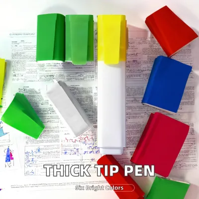 Persol Square Oblique Plastic Highlighter Wholesale Large-capacity 6 Colors Marker Pen Promotional Custom Corporate Event