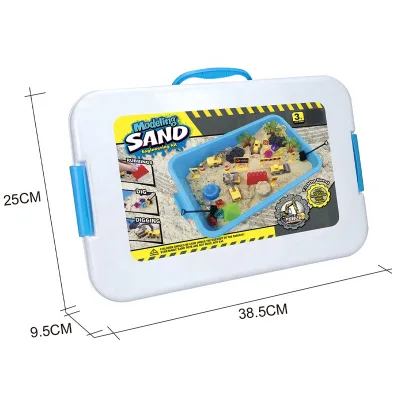 Newest Indoor Engineering Sand Toy Set With Truck 1200G Sand Kids Sand Toy Play House Engineering Building Toy