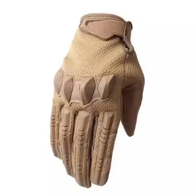 Mountaineering Protection Green Full Finger Mipact Tactical Hard Knuckle Leather Gloves Mechanics