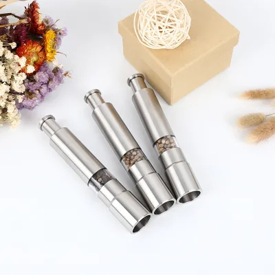 Stainless Steel Pepper Grinder Manual Press Type Household Convenient Pepper Mill Wholesale HS600A Yongkang