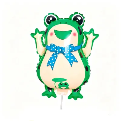 Internet-famous Green Big-Eyed Frog Foil Balloons, Crown Frog Float Balloons, Lonely Frog, Direct Supply From Manufacturer