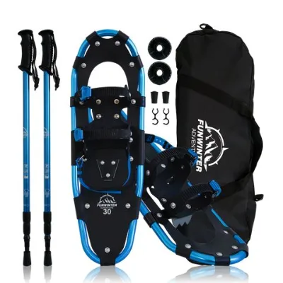 BSCI Factory OEM Wholesale Custom CE Winter Snowshoes Aluminum Plastic Flux Adjustable Snowshoes for Women Men Youth Kids