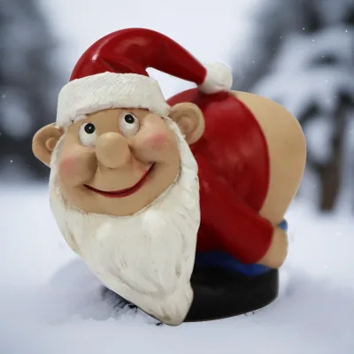 Festive Santa Claus Resin Statue - Handmade Christmas Decor, Funny Desk Ornament & Holiday Gift for Family Party Supplies