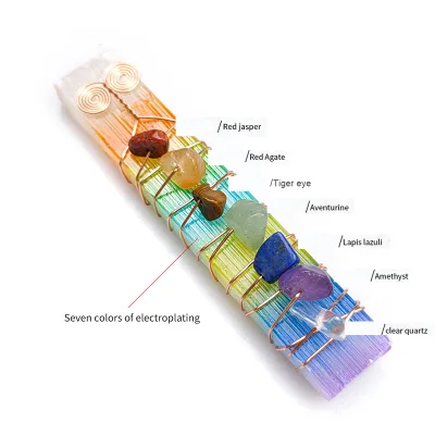 Wholesale High Quality Natural Crystal rainbow Aura Selenite Charging Plate 7 Chakra Stone