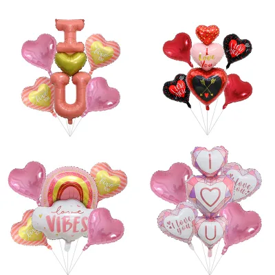 2023 New Arrival Wedding Decoration Heart I love You Happy Valentines Day Foil Balloon