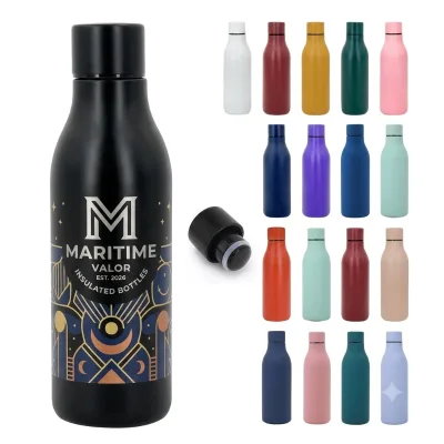 Bulk Promotional Gift - 18oz 550ml BPA-Free Double Walled Thermal Bottle With Straw Lid