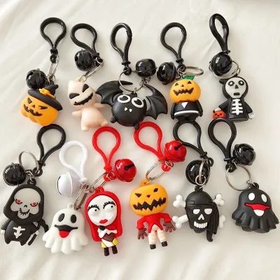 New Halloween Ghost Keychain - Cute Cartoon PVC Epoxy Doll Pendant, Wholesale for Ground Promotion Gifts