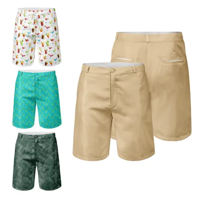 Lightweight Polyester Casual Custom logo Pull on Sublimation 88 12 Quick Dry Embroidery Set Strech Golf Shorts Mens