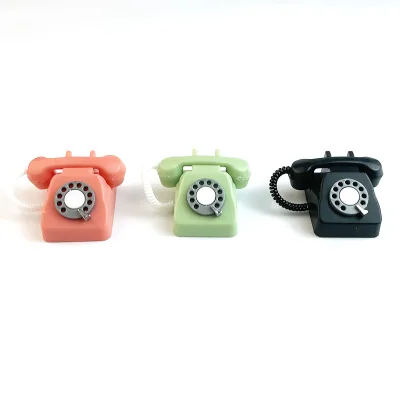 1/12 Dollhouse Simulated Mini Retro Telephones Furniture Accessories for Doll House Decor Kids Pretend Play Toys