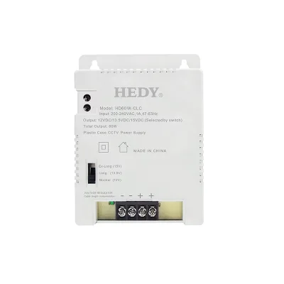 12V 60W LED Constant Voltage Power Supply Single Output UK/US/EU Plug 5A 12V/13.5V/15V Selected Switch SMPS 86% Efficiency <1%