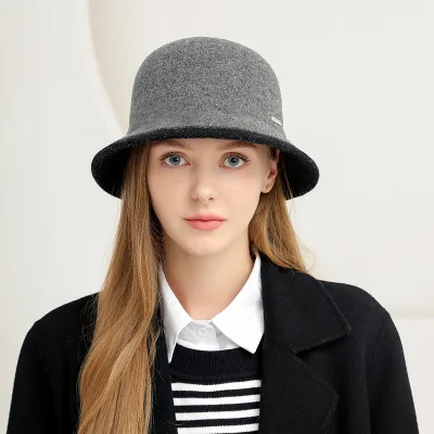 2025 New Hot Sale Custom Autumn Outdoor Leisure Foldable Wool Bucket Hat Assorted Colors Knitted Winter Bucket Fisherman Hat