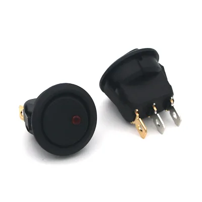 20V 12A Three-Pole IP21 ABS Waterproof Industrial Cat Eye Marine Momentary Rocker Switches Indicator Light Red/Green On-Off