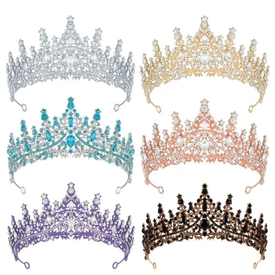 Wedding Bridal Silver Alloy Crystal Bridal Tiara Wedding Bride Hair Crown HA-476