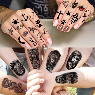 Custom Personalized Tattoos Black Tattoo Temporary Waterproof Water Transfer Tattoos