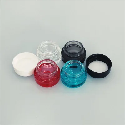 Sleek Airtight 3ML 5ML Multi Color Mini Glass Jar Tight Sealed Small Container For Paste Sample Storage